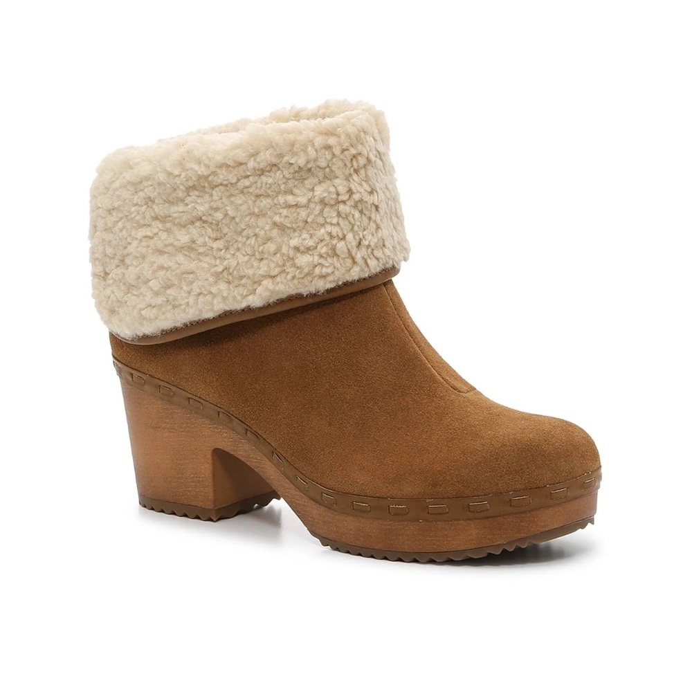 NWOB Crown Vintage Women's Tan Shearling-Lined Ankle Boots - Picture 2 of 12